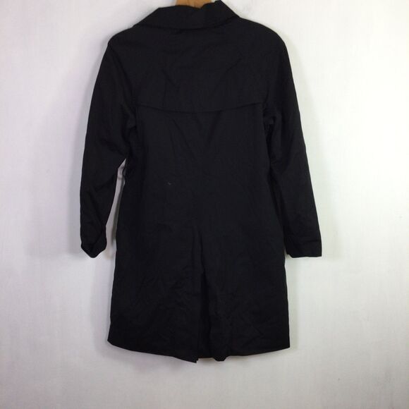 Michael Michael Kors Womens Trench Coat Relaxed Double Breasted Black Size S - Picture 10 of 16